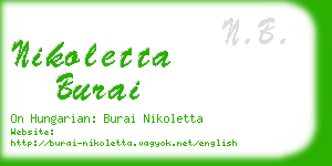 nikoletta burai business card